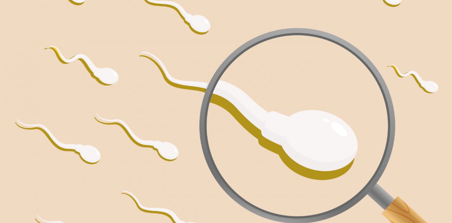 Fruchtbarkeit - Spermien Grafik von schwimmenden Spermien