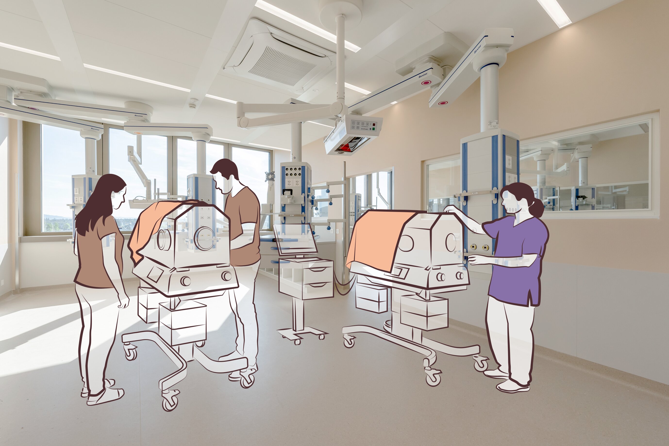 Auf der Neonatologie-Intensivstation können Eltern nah bei ihren Kindern sein.